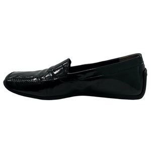 STEPHANE KELIAN BLACK PATENT LEATHER SQUARE TOE FLATS